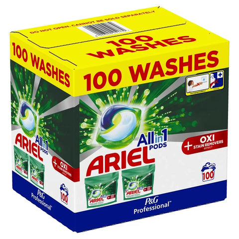 Ariel All-in-One Pods with Oxi Extra Stain Remover Removal 50 - 100 Washes pods