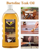 Bartoline Teak Oil Garden Wood Sealer Furniture Nourishes & Protects 1L