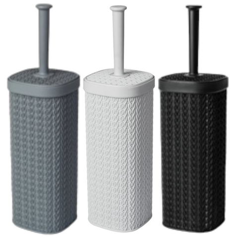 Blue Canyon Lace Design Toilet Brush And Holder Set Grey Black White