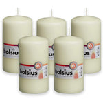 Bolsius Pillar 1 - 6 Candles Ivory Wedding Decor Events Church 130mm x 70mm 