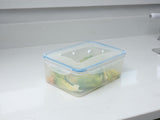 Addis Clip Tight Lunchbox Food Storage Container 2 Litre Rectangle Airtight Silicone Seal Containers Bpa Free Easy Locking Lid Clips, Clear Transparent