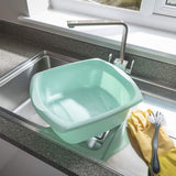 Addis Large Washing Up Bowl 9.5L Capacity, Blue Haze– Durable Plastic Kitchen Sink Bowl, Spacious Dishwashing Basin for Cleaning Dishes & Food Prep