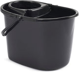 15 Liter Mop Bucket with Wringer, Classic Plastic Bucket with Side Lip for Easy Pouring, Floor Bucket with Carry Handle – Ideal for General and Small Area Cleaning Solution