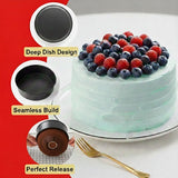 Non Stick Round Cake Tin 10 Inch – Carbon Steel Round Baking Pan for Layer Cakes,Birthday,Weddings, Sponge, Cheesecake & Dessert Baking, Durable Non-Stick Oven Cake Tray