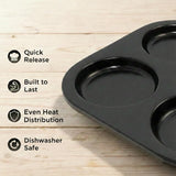 4-Cup Yorkshire Pudding Tray - Non-Stick Coating Carbon Steel Baking Pan –  Oven Tray Ideal for Yorkshire Puddings, Muffins, Cupcakes & Mini Cakes