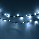 Premier 600 LED Multi-Action Battery Operated Christmas TIMELIGHTS™ – Indoor/Outdoor String Lights with Timer – Vintage Gold, White/Warm White, Blue, Rainbow (Green Cable)