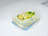 Addis Clip Tight Lunchbox Food Storage Container 2 Litre Rectangle Airtight Silicone Seal Containers Bpa Free Easy Locking Lid Clips, Clear Transparent