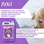 Flow Magic Carpet Cleaner Shampoo Solution Deep Cleaning Stain Remover 4 In 1 Formula Fresh Linen Fragrance Gets Rid Of Stains and Odours 5L