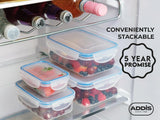 Addis Clip Tight Food Storage Containers 300ml Pack of 3 | Airtight BPA-Free Plastic Boxes with Secure Locking Lid Clips | Clear Kitchen Storage