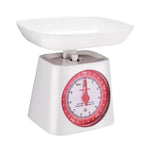 Casa&Casa Mechanical Kitchen Scales, Food Weighting Scale with Classic Analog Display, Weight kg and lb for Meal Prep, Cooking & Baking, Precise Graduation 1g, White