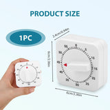 TALA Kitchen Timer, White, Regular  1 Hour/60 Minutes Count Down Alarm Reminder Square Kitchen Timer, Wind Up Mechanical Timer, Adjustable Egg Timers for Cooking Timing, Baking Boiling,Home,White