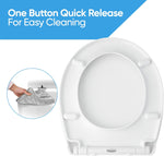 Soft Close Toilet Seat Bathroom D Shape WC Heavy Duty Seat One Button Release