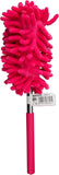 Fackelmann Telescopic Duster, Small, Function Head 12.5x6cm, Handle Maximum 63cm, Total Length 75.5cm, Soft Microfibre Material with Plastic Handle, Pink Blue or Green