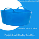 Tubtrugs 15 Litre Small Shallow Flexible Storage Tub - Blue | Multi-Purpose Home & Garden Organiser