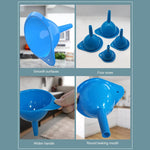 Chef Aid 4 Funnels  Oil Set - Kitchen Funnel Set | Kit for Filling Bottles ,Easy To Clean Kitchen Supplies for Transferring Jam, Dry Ingredients