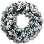 Premier Artificial Christmas Decoration for Front Door, Wall Mounted Wreath Flocked Woodcote Pine & Snow Effect Decorative Ornament for Indoor & Outdoor Home Decor - 50cm