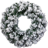 Premier Artificial Christmas Decoration for Front Door, Wall Mounted Wreath Flocked Woodcote Pine & Snow Effect Decorative Ornament for Indoor & Outdoor Home Decor - 50cm