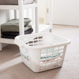 ADDIS 24L Square Laundry Basket Linen Color | Aesthetic Clothes Storage & Organiser Tub | Plastic Washing Basket with Handles for Bedroom, Bathroom & Utility Room