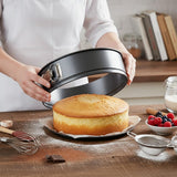 Non Stick Springform Cake Tins 8", 9" & 10" – Round Leakproof Cake Baking Pans with Removable Base, Non-Stick Cheesecake & Cake Mould for Baking