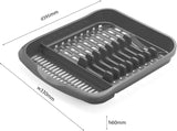 1. SEO-Optimized Product Title Addis Compact Plastic Dish Draining Rack | 33 x 39.5 x 6 cm Soft Black Cutlery & Plate Drainer Board | Kitchen Countertop Sink Organiser & Drying Tray Tray