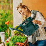 6.5 Litre Watering Can Green with Sprinkler Head for Indoor or Outdoor Gardening with Double Handles | Plastic Plant Watering Can with rose for Houseplant