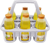 Plastic Beer Garden Glass Collector Carrier Milk Bottle Holder Bottles Storage Saver Drinks Organizer Holding Container with Handle (Silver)