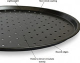 Non Stick Pizza Tray 12 Inch – Heavy-Duty Stainless Stee Round Pizza Baking Pan, Durable Oven Pizza Plate for Homemade Pizza, Flatbreads & Baking Easy Clean, Durable & Rust-Resistant - 33cm