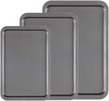 KasaBona Premium Bakeware Non Stick Baking Roasting Cooking Oven Trays - Suitable for All Types of Conventional Ovens 3 Piece Set (Small,Medium,Large)