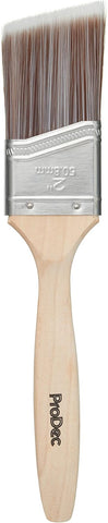 ProDec 2 inch Premier Trade Professional Synthetic Long Handle Cutting In Paint Brush for Sharp Edge Lines Painting with Emulsion, Gloss, Satin Paints on Walls, Ceilings, Wood and Metal, 2" 50mm