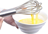 Chef Aid Stainless Steel Whisk, Silver, 28.5cm Balloon Wire Whisk Manual Egg Beater Mixer Kitchen Baking Utensil Milk Cream Butter Whisk Mixer Whisk