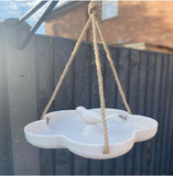 Earthy Sustainable Hanging Bamboo Bird Bath