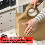 Brown Packing Tape (48mm x 50m) - Durable Parcel Sealing Tape for Packing Boxes, Secure Packaging for Moving Hous