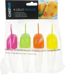 Chef Aid Sipper-Style Plastic Ice Lolly Moulds Set - Multi-Colour (Set of 4)