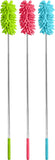 Fackelmann Telescopic Duster, Small, Function Head 12.5x6cm, Handle Maximum 63cm, Total Length 75.5cm, Soft Microfibre Material with Plastic Handle, Pink Blue or Green