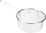 Basiks Wire Housewares Chip Frying Basket With Handle To fit 9" Pan - Stainless Steel Frying Pan - Deep Fryer for Straining French Fries and Various Foods - Silver
