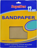 12x SupaDec Wood Paint Plaster Finishing Flexible Wet & Dry Sandpaper & General Purpose Sandpaper - Assorted