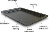 12 Inch Non-Stick Baking Sheet Set – Oven Baking Tray for Cookies, Biscuits & Roasting, Durable Carbon Steel Non Stick Oven Tray