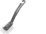 Addis Washing Up Dish Brush, Metallic Silver – Heavy Duty Kitchen Cleaning Brush with Ergonomic Handle, Durable Scrubbing Brush for Pots, Pans & Dishes