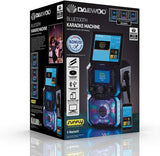 Daewoo Bluetooth Portable Karaoke Machine with 2 Wired Microphones and CD Disks, 5 inch Digital LCD Display Screen, 3.5mm AUX Input, CD, MP3, USB Connection, LED Lights & 2 Mic In Jacks