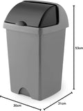 Addis 25ltr Roll Top Kitchen Waste Trash Complete Bin, Dark Grey
