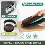 Non Stick Springform Cake Tins 8", 9" & 10" – Round Leakproof Cake Baking Pans with Removable Base, Non-Stick Cheesecake & Cake Mould for Baking