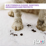 Flow Magic Carpet Cleaner Shampoo Solution Deep Cleaning Stain Remover 4 In 1 Formula Fresh Linen Fragrance Gets Rid Of Stains and Odours 5L