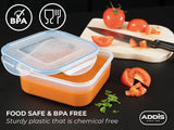 Addis Clip Tight Lunchbox Food Storage Container 2 Litre Rectangle Airtight Silicone Seal Containers Bpa Free Easy Locking Lid Clips, Clear Transparent