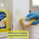 Sugar Soap Set – Wall Cleaner & Painting Preparation Solution Multi-Surface Cleaner & Degreaser Removes Grease Grime | 2 x 500ml Concentrate with Cloth, Sponge & Gloves