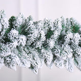 9ft Premier Christmas Flocked Woodcote Garland Wreath Decorations 2.7m