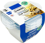 Addis Clip Tight Food Storage Containers 300ml Pack of 3 | Airtight BPA-Free Plastic Boxes with Secure Locking Lid Clips | Clear Kitchen Storage