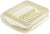Addis Plate Dish Draining Rack, Linen Cream – Durable Kitchen Dish Drainer with Cutlery Holder, Compact Drying Rack for Plates, Cups & Utensils