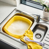 Addis Large Rectangular  Washing Up Bowl 9.5L Capacity, Yellow – Durable Plastic Kitchen Sink Bowl, Spacious Dishwashing Basin for Cleaning Dishes & Food Prep
