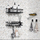 4pcs Bathroom Shower Caddy Kitchen Shelf Rack Organiser Wall Mounted Black