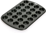 24 Cup Mini Muffin Bakeware Cupcake Baking Sheet Oven Tray Silicone Mould Bakeware Cookies Pan - Black